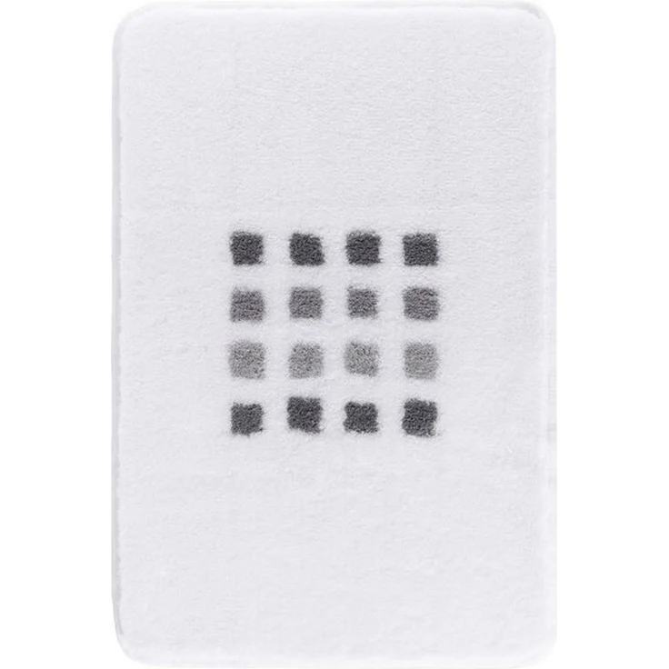 Kleine Wolke Badematte QUADRI, 70 x 120 cm, Weiß, Rutschhemmend, Höhe 20 mm, fußbodenheizungsgeeignet, Polyacryl, rechteckig – Bild 3