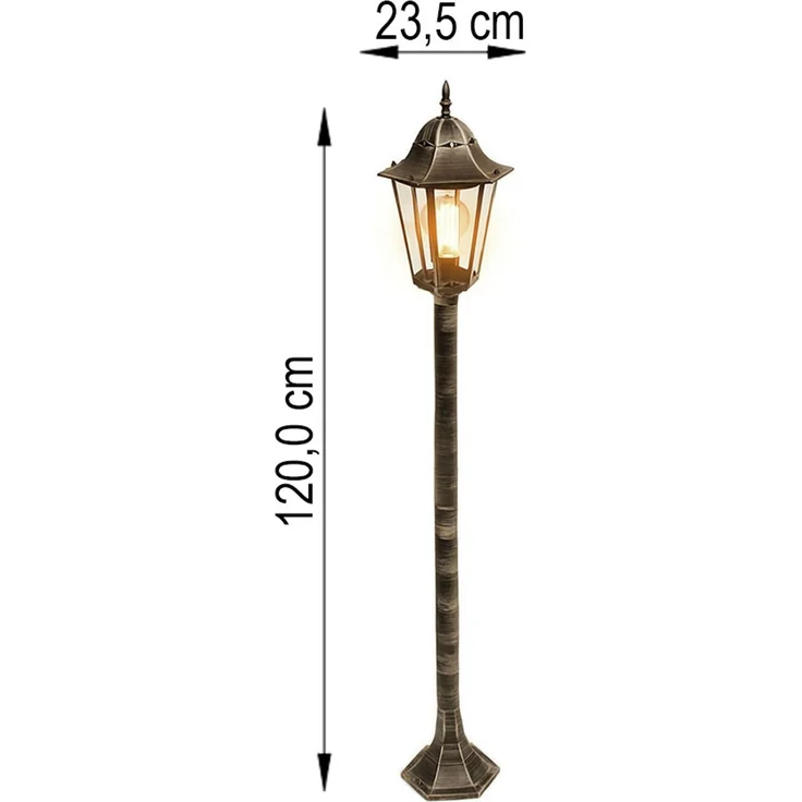 LED Außenstehleuchte, Laterne, Alu-Druckguss bronze, H 120 cm – Bild 7