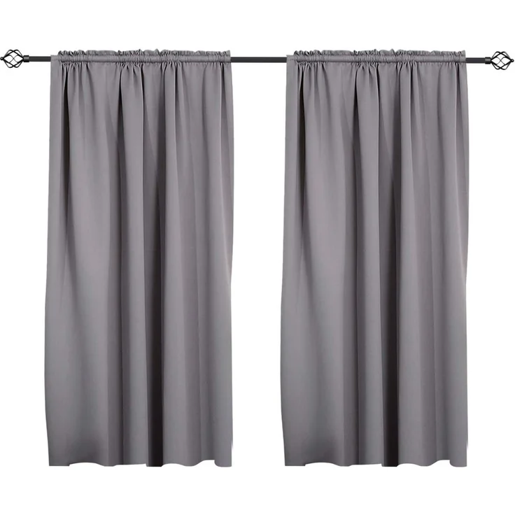Woltu Gardine (2 St), Kräuselband für Schiene, Thermo-/Verdunklungsvorhang – Bild 1