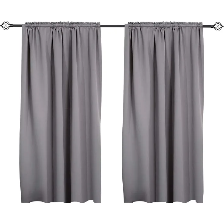 Woltu Gardine (2 St), Kräuselband für Schiene, Thermo-/Verdunklungsvorhang