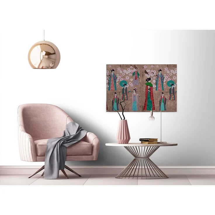 Leinwandbild Menschen Braun Rot Grün 90x60 DD120403 Keilrahmen Wandbild Leinwand – Bild 4