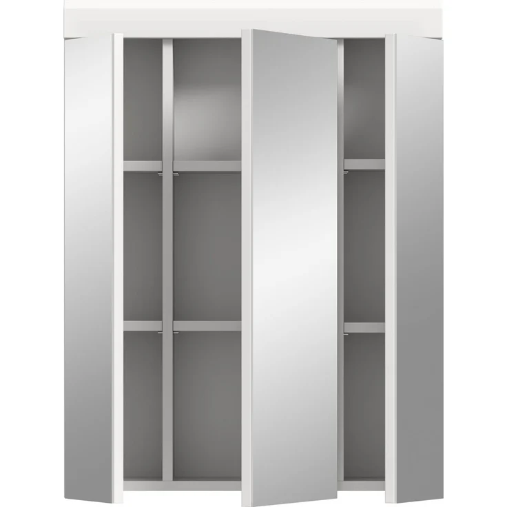 Xonox Scout Spiegelschrank (B/H/T: 60x79x18 cm) in weiß Nachbildung und weiß Hochglanz tiefzieh – Bild 3