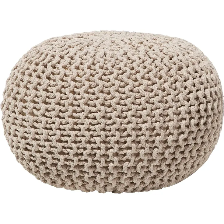 Pouf beige ⌀ 50 cm CONRAD