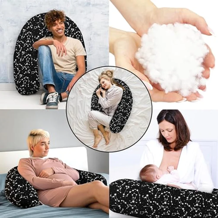 Amilian Stillkissen XXL - Seitenschläferkissen - Schwangerschaftskissen - Lagerungskissen, Pregnancy Pillow - Stillkissen 170 cm - Body Pillow - Schlafkissen Seitenschläfer, Seitenschläferkissen Schwangerschaft - Kissen – Bild 6