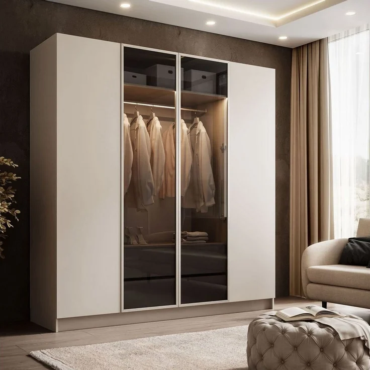 Lookway Kleiderschrank ATRIUM II mit Glasfront inklusive Trageservice 200x57x210 cm – Bild 2