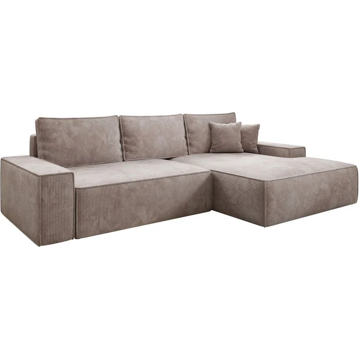 Luxusbetten24 Schlafsofa Designer Sofa Verona mit breiter Ottomane, mit Schlaffunktion und Stauraum – Bild 1