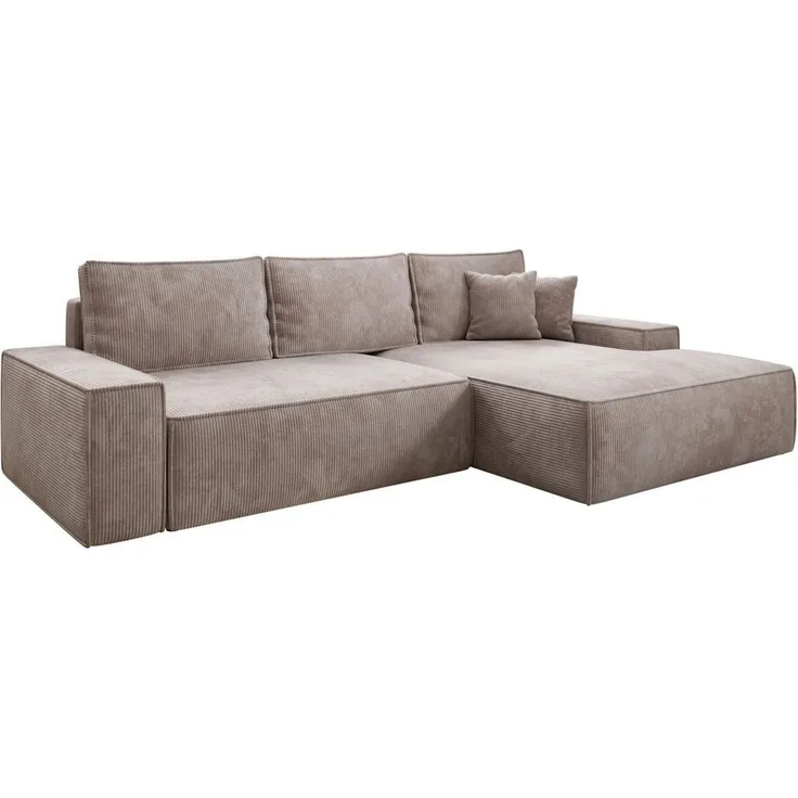 Luxusbetten24 Schlafsofa Designer Sofa Verona mit breiter Ottomane, mit Schlaffunktion und Stauraum