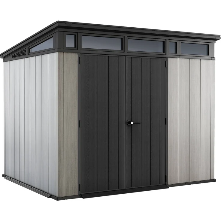 Dmora Gartenhaus Cobourg, Gartenhütte, Gartenhaus, Werkzeugschuppen, 277x218 h226 cm, Grau – Bild 1