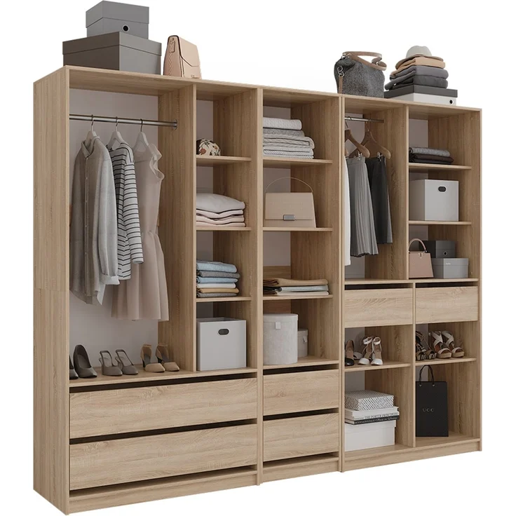 Kleiderschrank Elmo Sonoma 100 x 200 cm 3er Set Vicco – Bild 6