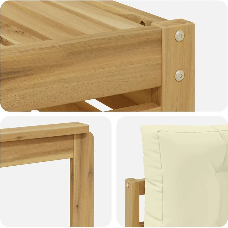 vidaXL Outdoor-Sofagarnitur 9 stk. 8-Sitzer Weiß und Creme Polyester 3390230 – Bild 5