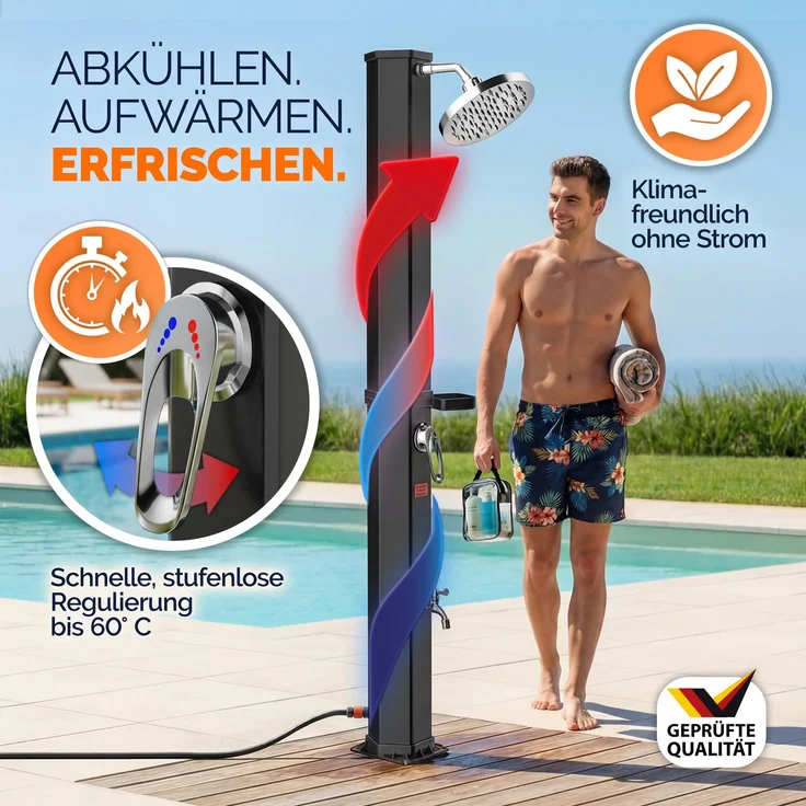 CASARIA® Solardusche 35 Liter UV-beständig – Bild 5