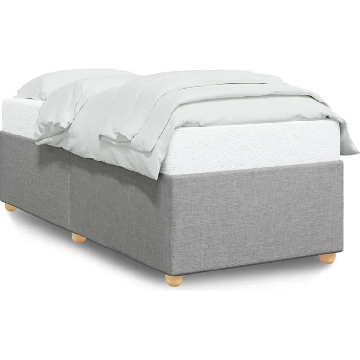 vidaXL Bettgestell ohne Matratze Hellgrau 80x200 cm Stoff 3284687 – Bild 2
