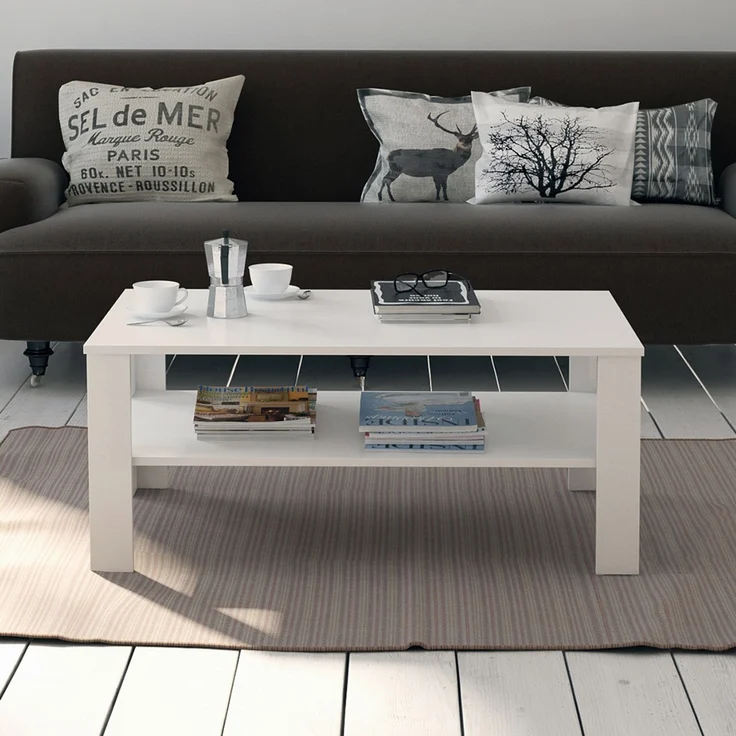 Couchtisch Weiß 100 x 60 cm Vicco – Bild 5