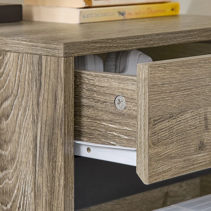 SoBuy FBT165-N Nachttisch, Spanplatte, Melamin, Hellbraun, 40 x 47 x 40 cm – Bild 8