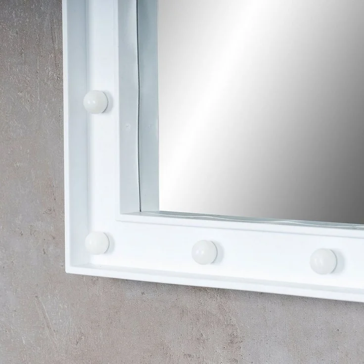 Levandeo® Wandspiegel, Wandspiegel LED Spiegel Weiß 39x49cm Wanddeko Schminkspiegel Mit – Bild 2