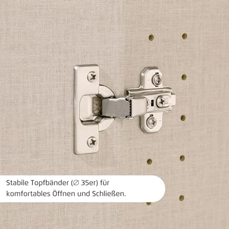 Rauch Möbel Aberdeen, Drehtürenschrank, Kleiderschrank, Garderobe, 4-türig, 8 Schubladen in Absetzung Grau metallic, Schwarz, Farbe Grau metallic/Hochglanz weiß, Griffe Grau metallic, 181 x 197 x 54 cm – Bild 17