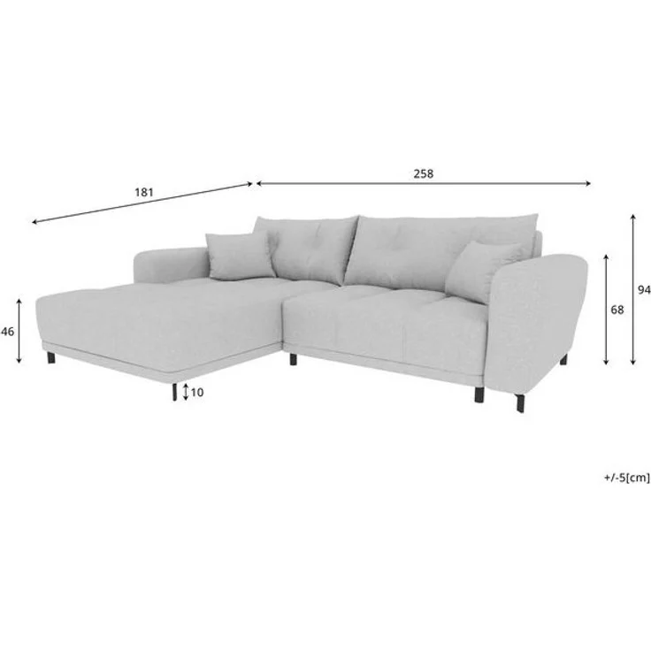 99rooms Massimo Ecksofa Strukturstoff NEVE Khaki mit Schlaffunktion Rechts – Bild 4