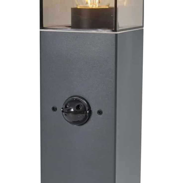 Qazqa Malios außen Pollerleuchte, Wegeleuchte in Dunkelgrau, max. 15W, e27-Fassung, dimmbar, IP44, 80cm, rechteckig – Bild 5