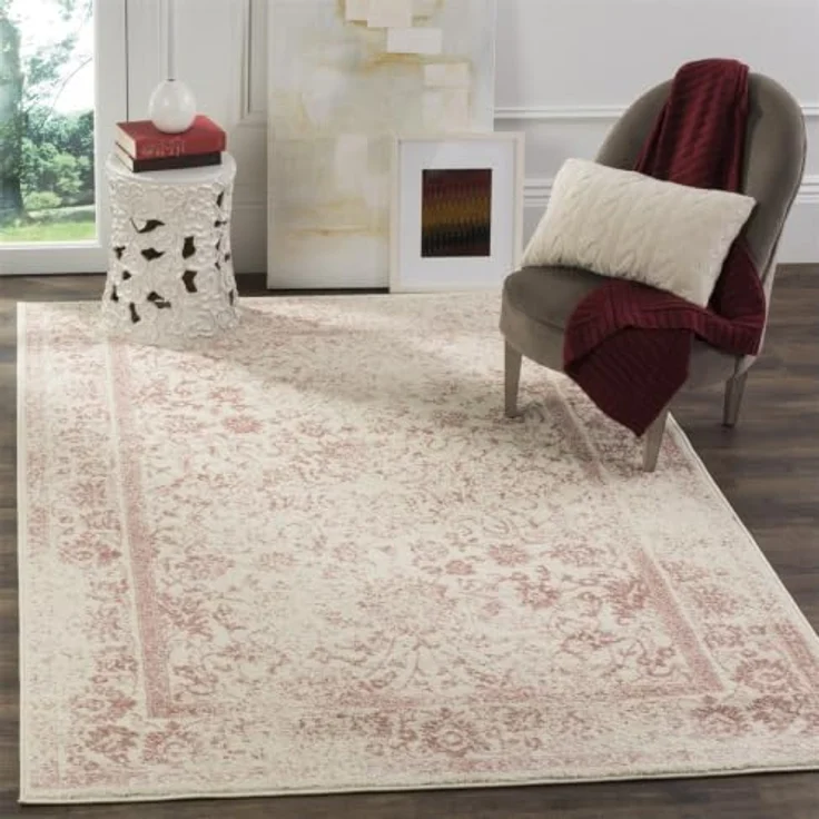 Safavieh Teppich 122x183 cm - Adirondack Collection - Transitional Design, Elfenbein & Rosa, Pflegeleichte Synthetikmischung, Ideal für Wohnzimmer, Schlafzimmer, Büro – Bild 6