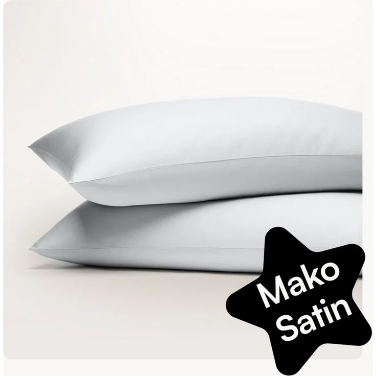 Seralino Kissenbezüge Mako Satin Kissenbezug (100% Bio Baumwolle) weich, hautfreundlich, (2 Stück), Fairtrade/ GOTS zertifizierte uni Kissenhülle mit Reißverschluss