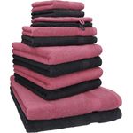 Betz Handtuch Set 12-TLG. Handtuch Set Premium Farbe Graphit/Beere, 100% Baumwolle (12-St)