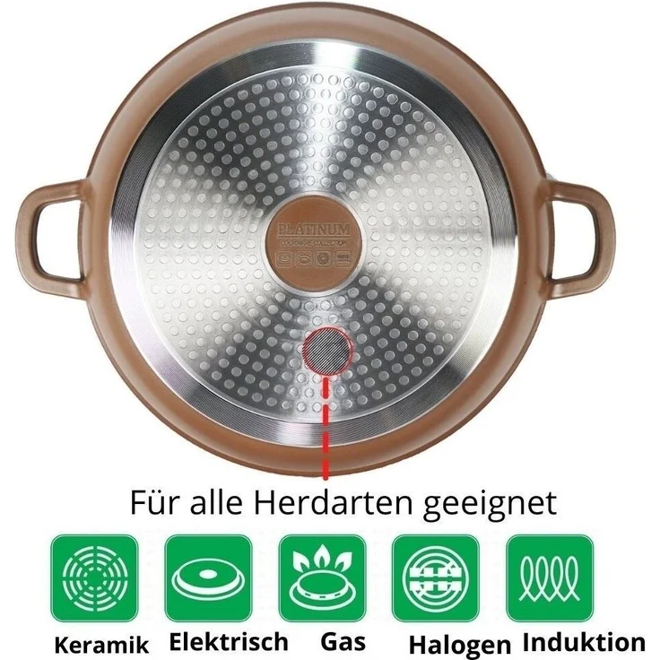Pfanne Bratpfanne Schmorpfanne Glasdeckel Aluguss Ø28cm PLATINUM copper DAR28 – Bild 2