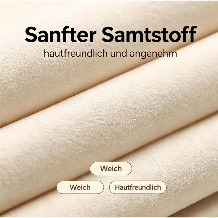 Ausziehbett mit Samtbezug, USB-Anschluss & LED, 90x200 cm, Beige, ohne Matratze – Bild 7