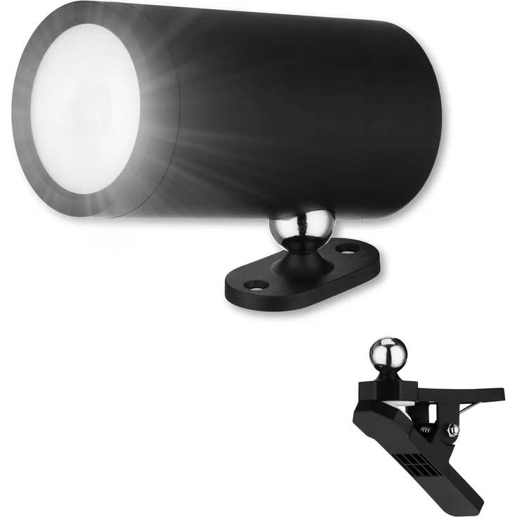 REV LED Wandleuchte - Wandlampe mit Akku & Bewegungsmelder, 180lm, kabellos, dimmbar, 360° drehbar. Wegeleuchte zum Mitnehmen - ideal für Camping, Garage & Keller, IP54, schwarz