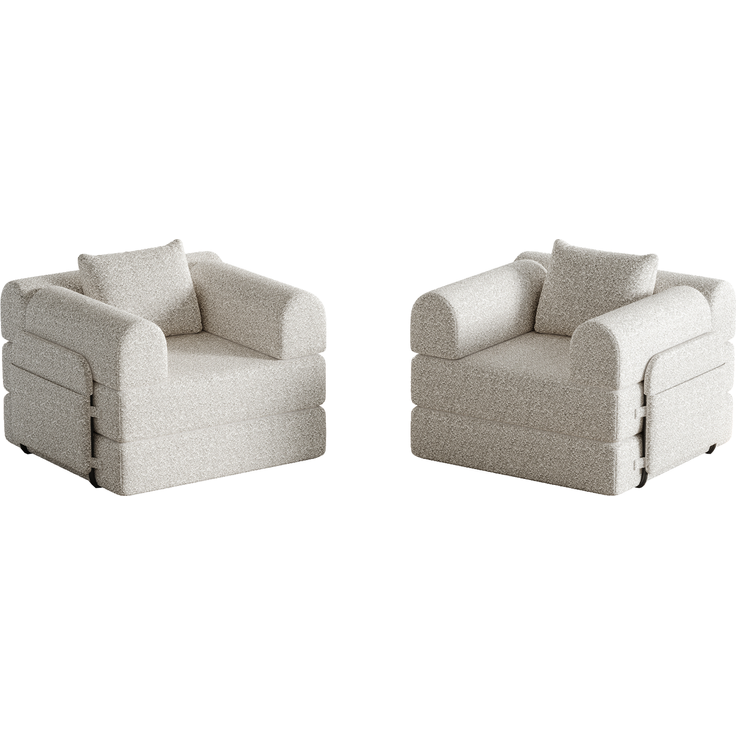 Schlafsofa mit Ablagefach & Stahlrahmen, wandelbarer Einzelsitz Sofa Bett mit rutschfester Unterlage,2-Sitzer,khaki – Bild 8