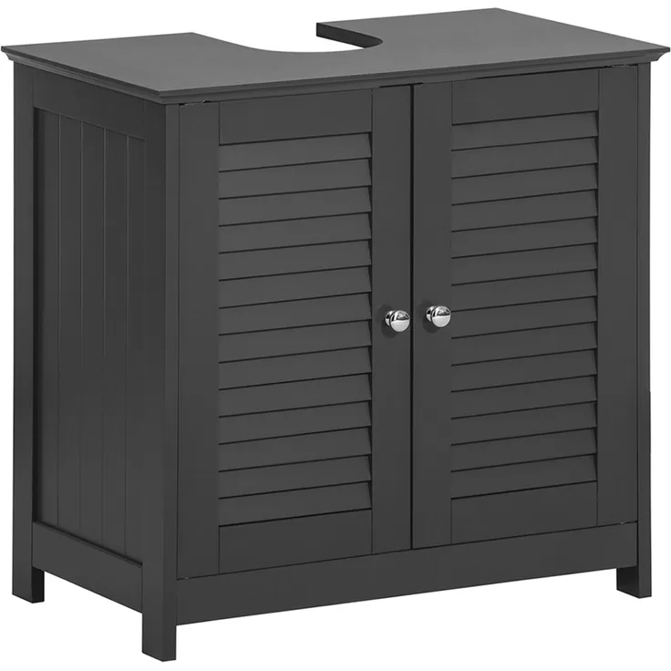 SoBuy FRG237-DG Waschbeckenunterschrank, MDF, Lackiert, Dunkelgrau, 57 x 58 x 34 cm