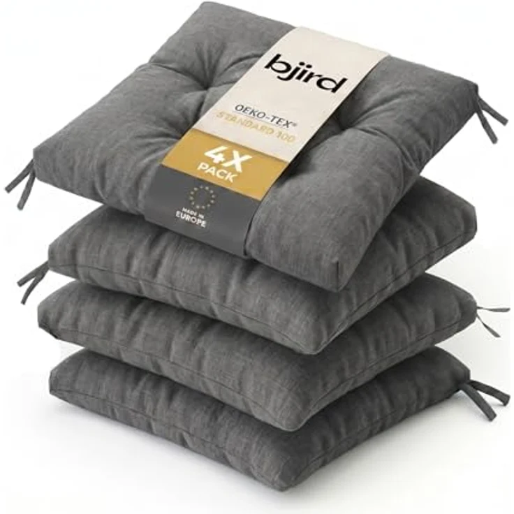 Bjird Stuhlkissen 45x45 cm - Wasserdichtes Gartenkissen für Stühle & Sessel, Wetterfest & Pflegeleicht - Dickes Sitzkissen 6 cm - Outdoor geeignet – Bild 2
