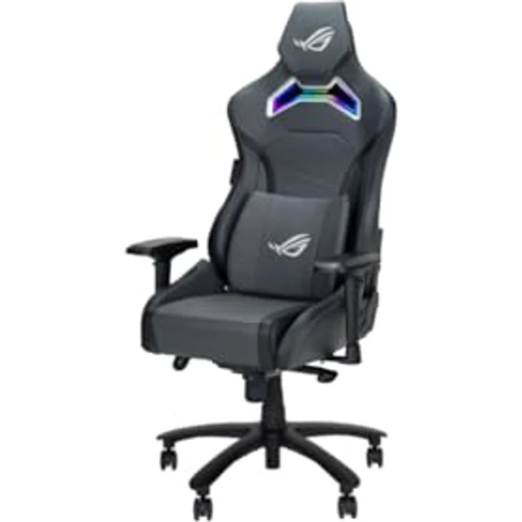 ASUS ROG Chariot X Gaming-Stuhl grau (Aura RGB Beleuchtung, 4D-Armlehnen, Memory-Foam, Premium-PU-Leder, One-Touch-Controller) – Bild 3