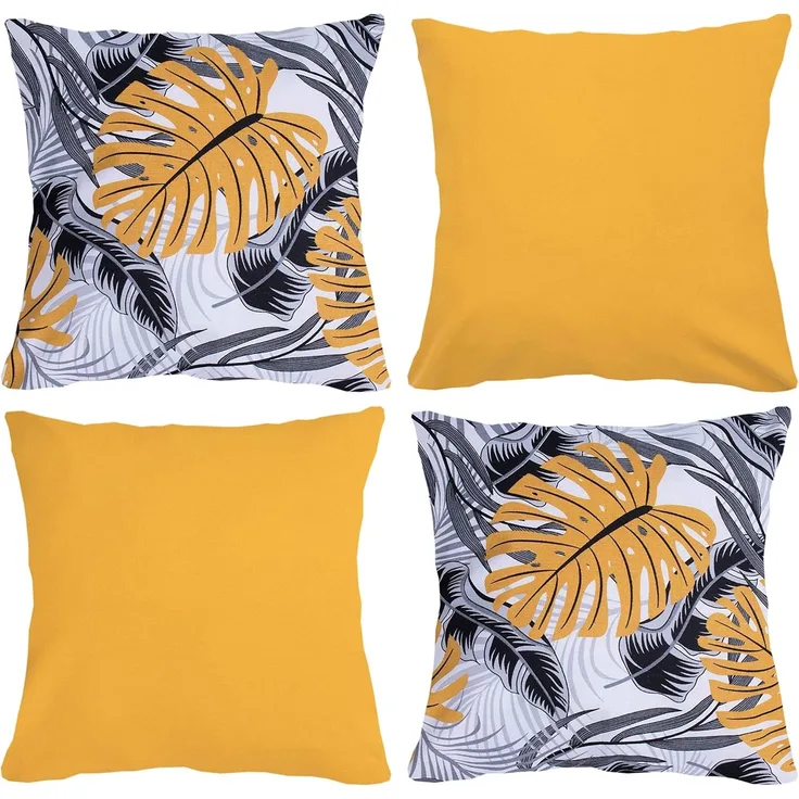 Amilian Dekokissen 4er Set - Dekokissen mit Füllung - 40x40 cm oder 50x50 cm - Kissen, Wunderschöne Muster