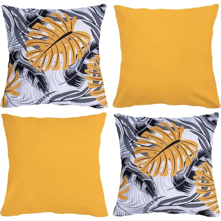 Amilian Dekokissen 4er Set - Dekokissen mit Füllung - 40x40 cm oder 50x50 cm - Kissen, Wunderschöne Muster