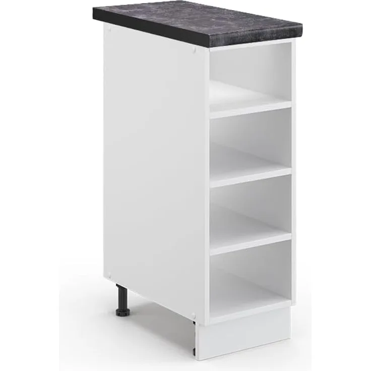 Vicco Küchenregal Fame-Line, Weiß/Weiß, 30 cm, AP Anthrazit