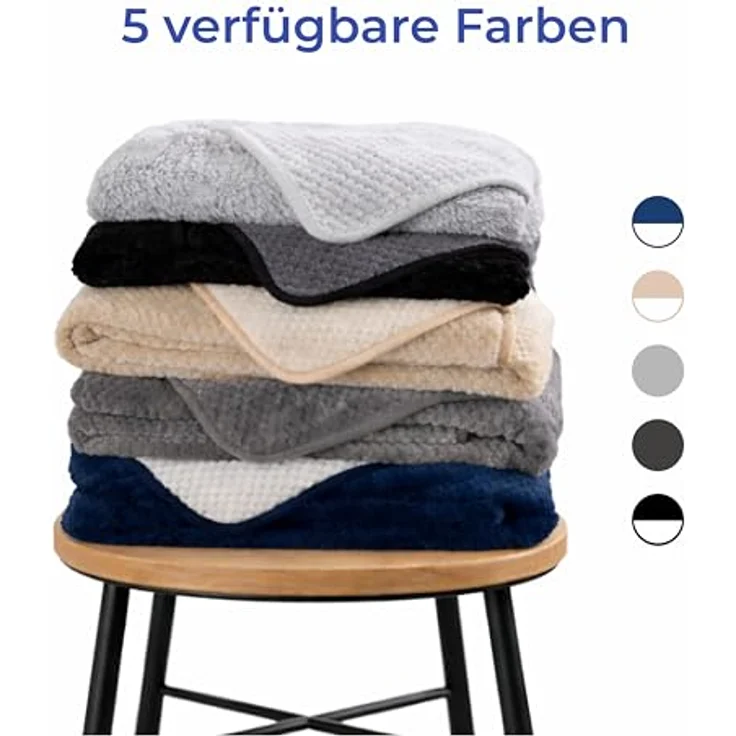 Dreamzie Hundedecke Wasserdicht Bett, Auto, Outdoor 80x100 cm - Reversible und Maschinenwaschbar Hundedecke Sofa aus Sherpa Fleece - Hellgrau – Bild 8