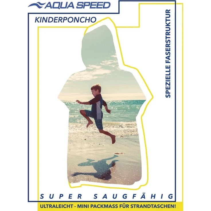 Aqua Speed Kapuzenhandtuch Großer Kinder Umziehponcho – Mikrofaser Überzieher, (Größe 80 x 140 cm – Grammatur 400 g/m), Dichte Faserstruktur ermöglicht effektive Wasseraufnahme sofort jetzt! – Bild 3