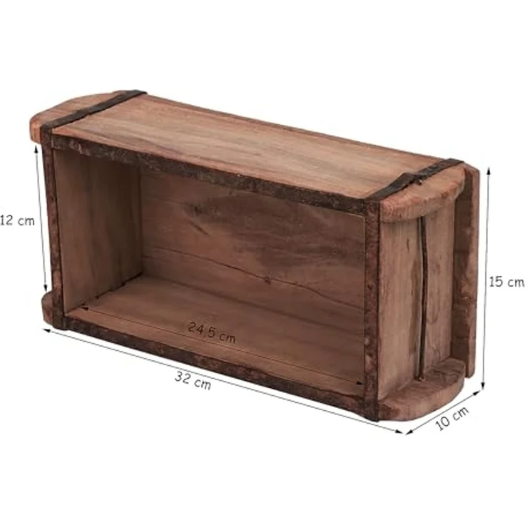 BigDean Holzkiste Alte Ziegelform 32 x 15 x 10 cm Ein-Kammer Vintage Holz-Deko Shabby (Packung, 1 St, 1 stk), Aufbewahrungs und Deko Holzkiste in Handstrichziegel Form – Bild 5