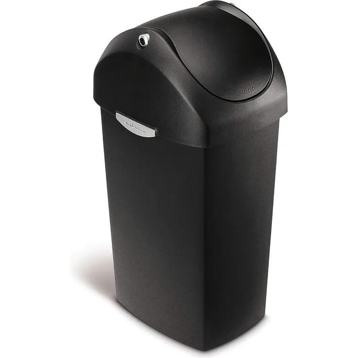 simplehuman 40 Liter, Schwingdeckel Abfalleimer, schwarz, 5 Jahre