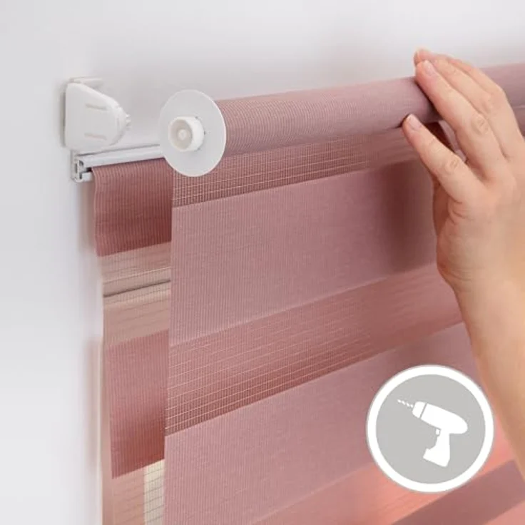 Doppelrollo Duo-Rollo Klemmfix, ohne Bohren, blickdicht, LICHTBLICK ORIGINAL, Lichtschutz, ohne Bohren, freihängend, Klemmfix, einfache Montage des Rollos – Bild 6