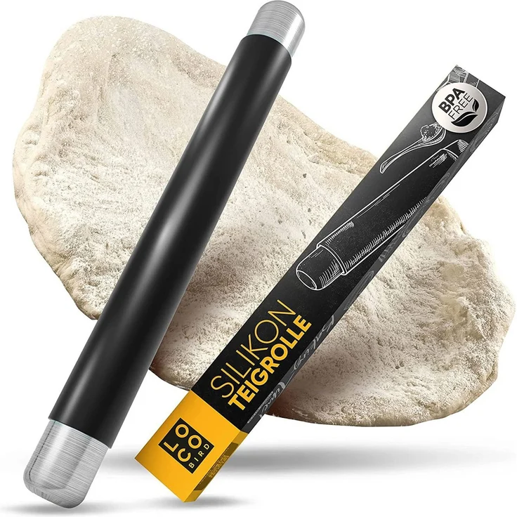 Loco Bird Teigroller aus BPA freiem Silikon Silikon, (Teigrolle mit Antihaftbeschichtung, Nudelholz Silikon ohne Griffe), Backzubehör für Fondant Roller, Pizza, Kuchen, Nudelteig und Mürbeteig – Bild 1