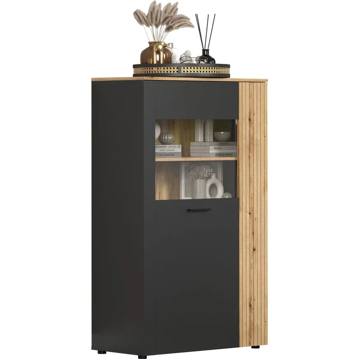 Highboard Avila in grau und Eiche Evoke 90 x 146 cm – Bild 5