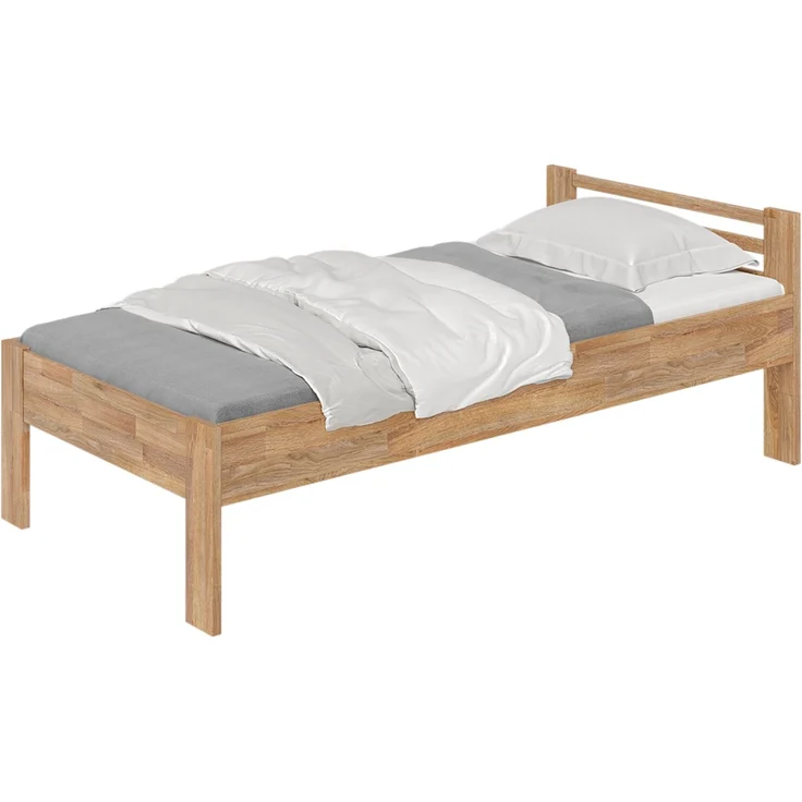 skølm 'Fenrir' Bett 100x200 cm, natur geölt, Massivholz Eiche, Seniorenbett mit Komforthöhe 51 cm, Massivholzbett geeignet ein Einzelbett – Bild 8