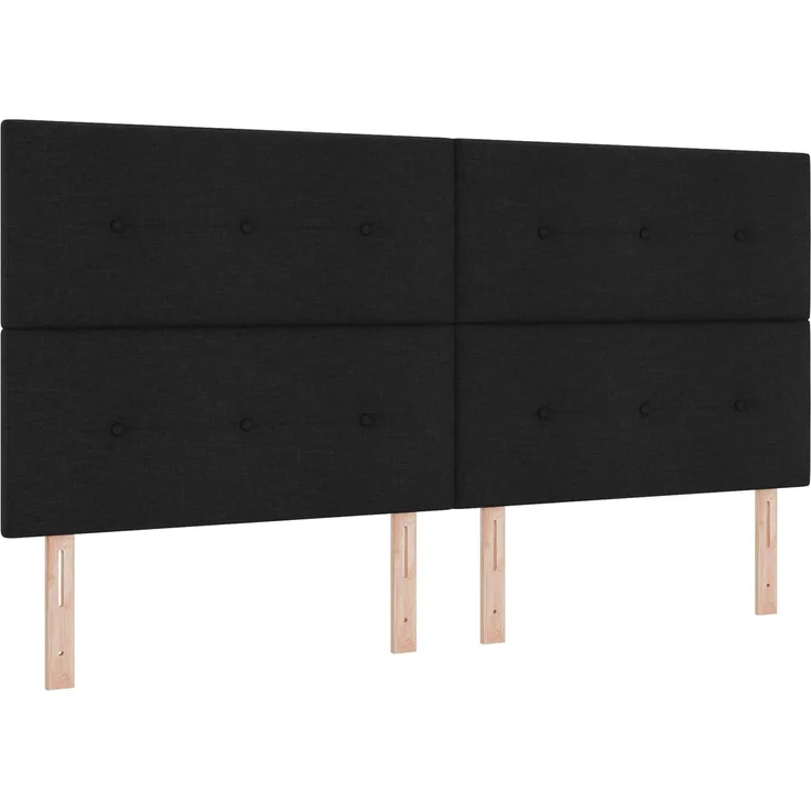 vidaXL Boxspringbett mit Matratze Schwarz 200 x 200 cm Stoff 3454475 – Bild 4