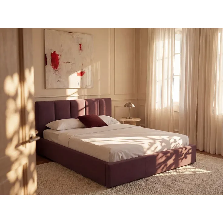 Vente-unique - KILACLO Bett Stoff Rot - B 213 cm x H 106 cm x L 170 cm