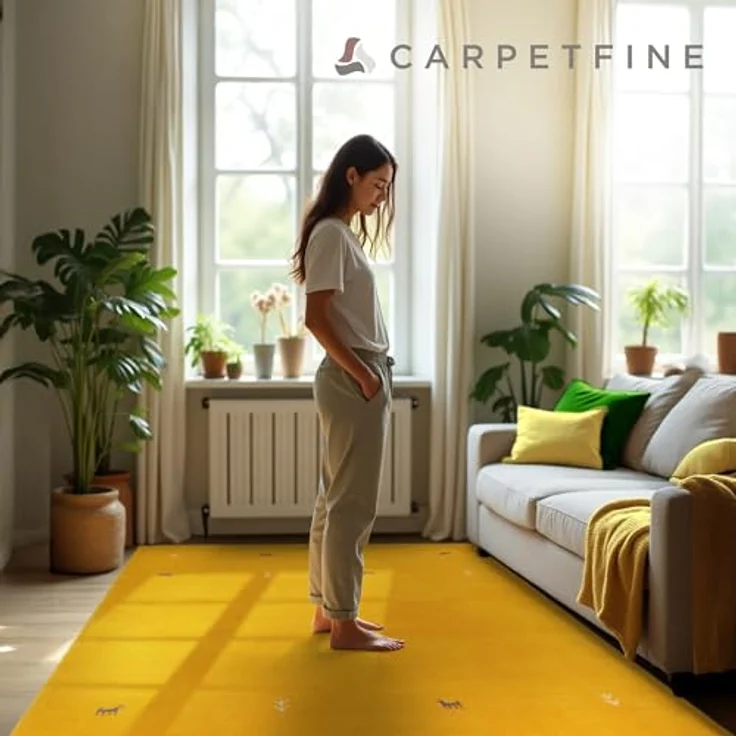 carpetfine 'Gabbeh Uni' Wollteppich, reine Wolle, Gelb, 80x150 cm – Bild 9