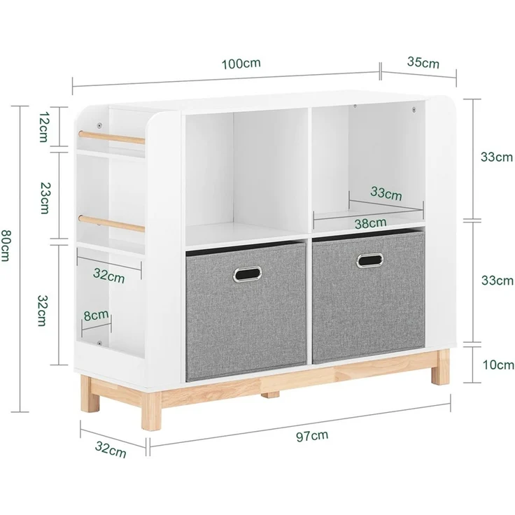 SoBuy KMB85-W Kinderregal, MDF, Lackiert, Weiß, 100 x 80 x 35 cm – Bild 3