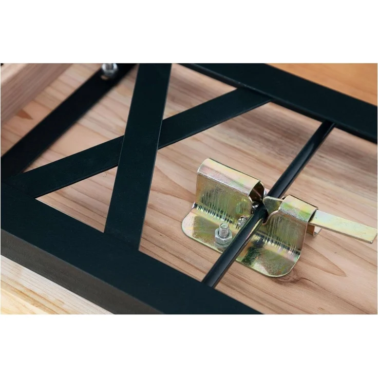 Stagecaptain BB-117 NT Hirschgarten Bierzeltgarnitur für Balkon - kurze Version 117 cm Länge - Klappbare Festzeltgarnitur 1x Tisch 2x Bank - Sitzgarnitur aus Holz - Für Innen- und Außenbereich - Natur – Bild 3