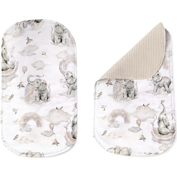 Babynest Nestchen Baby Set für Neugeborene – 5-teilig – Kuschelnest aus 100% Baumwolle & Waffelpique – Babykokon tragbar – für Babybett, Kinderbett & Kinderwagen – OEKO-TEX - Elefanten und Sand – Bild 5
