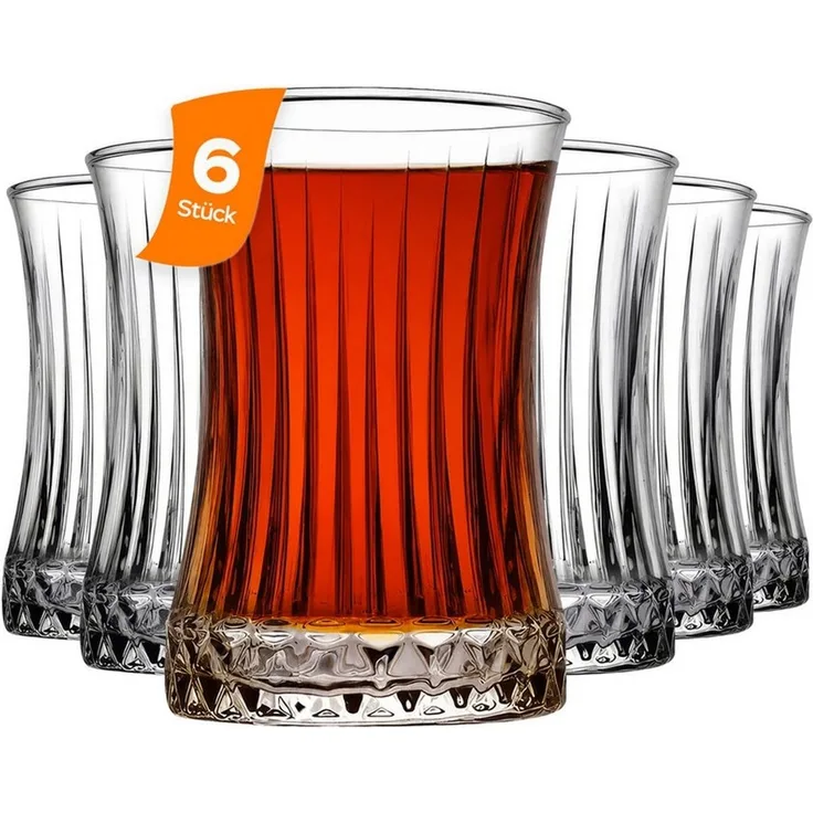 Pasabahce Auflaufform Pasabahce Elysia Teeglas 170 ml 6er Set, Glas